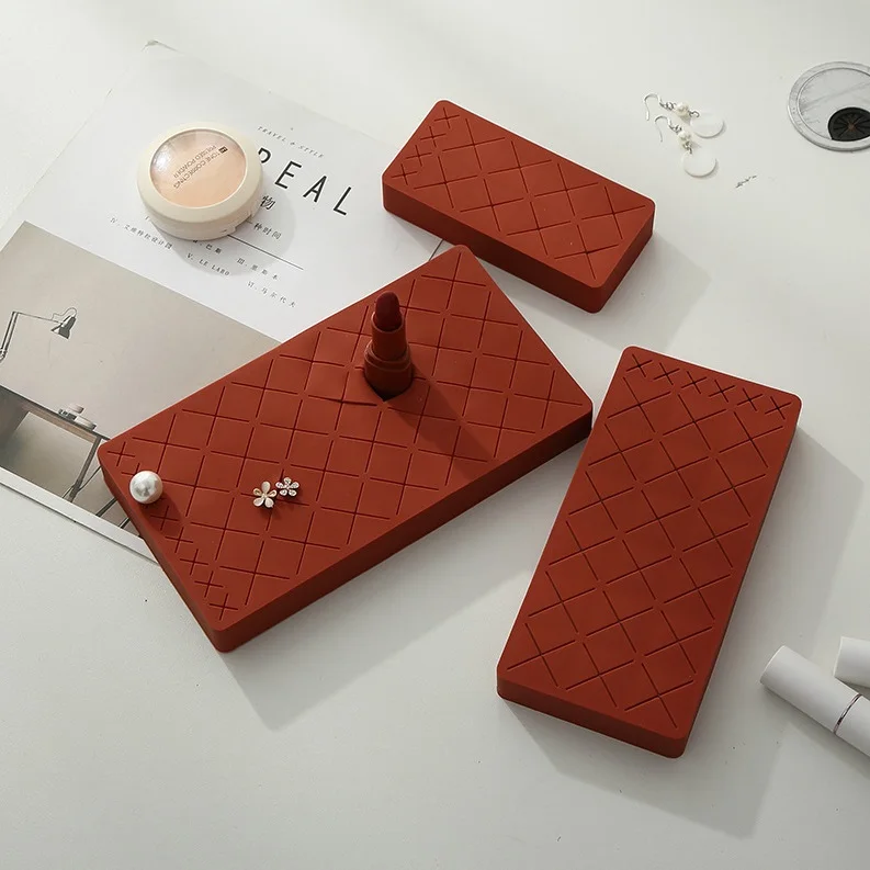 Silicone Lipstick Holder, Premium Cosmetic Organizer for Brush Lip Eye Makeup Pencil Bottles,12/24/36 Square Makeup Display Case