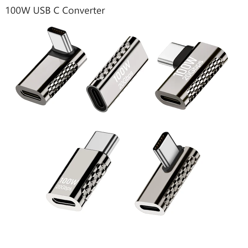 USB C adapter 90 Degree Angle Left Angle USB 3.1 Type C Male to Female USB-C Converter Adapter for Smart Phone