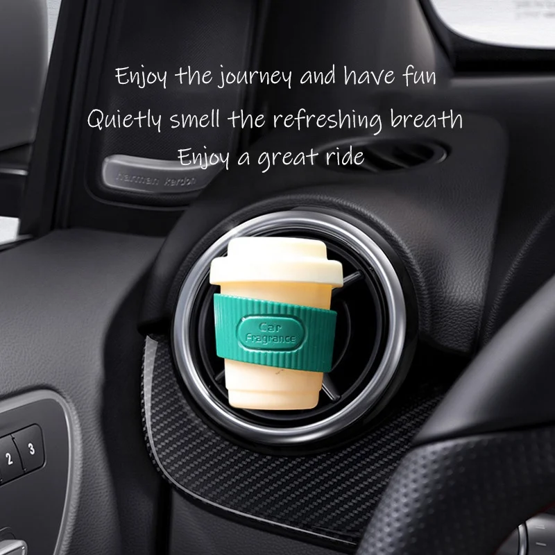 Car air outlet aromatherapy coffee cup mini car air outlet perfume gardenia flower fragrance