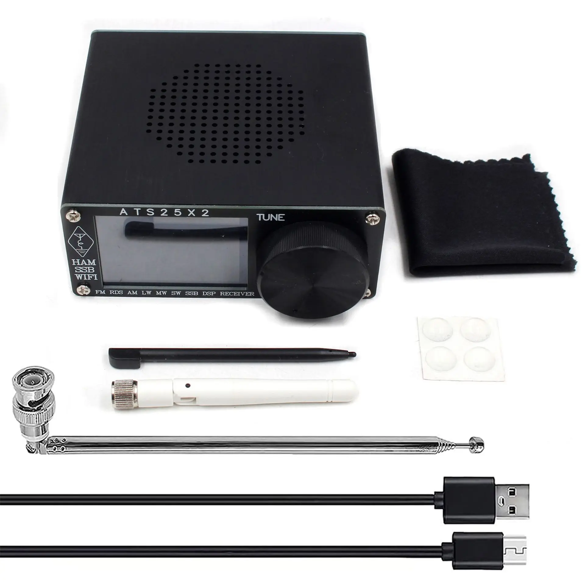 ATS25X2 Full Band FM/LW/MW/SW/SSB Spectrum Scan Receiver Touch Screen Stereo Receiver WIFI FM RDS APP Network