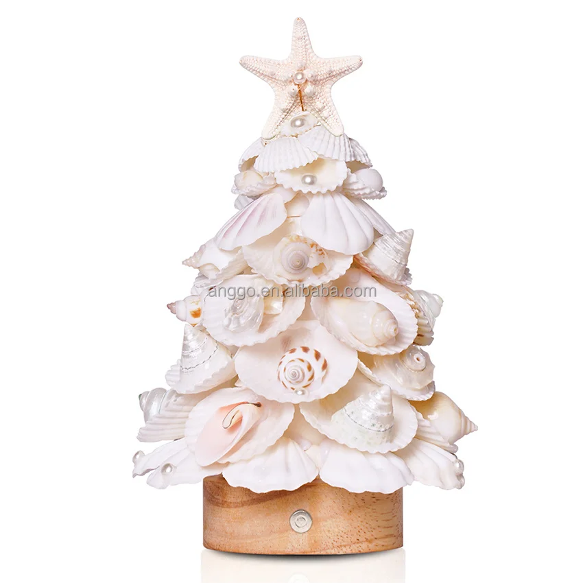 Ocean Beach Party Birthday Gift Handmade Mini White Sea Star Sea Conch Sea Shell Christmas Tree