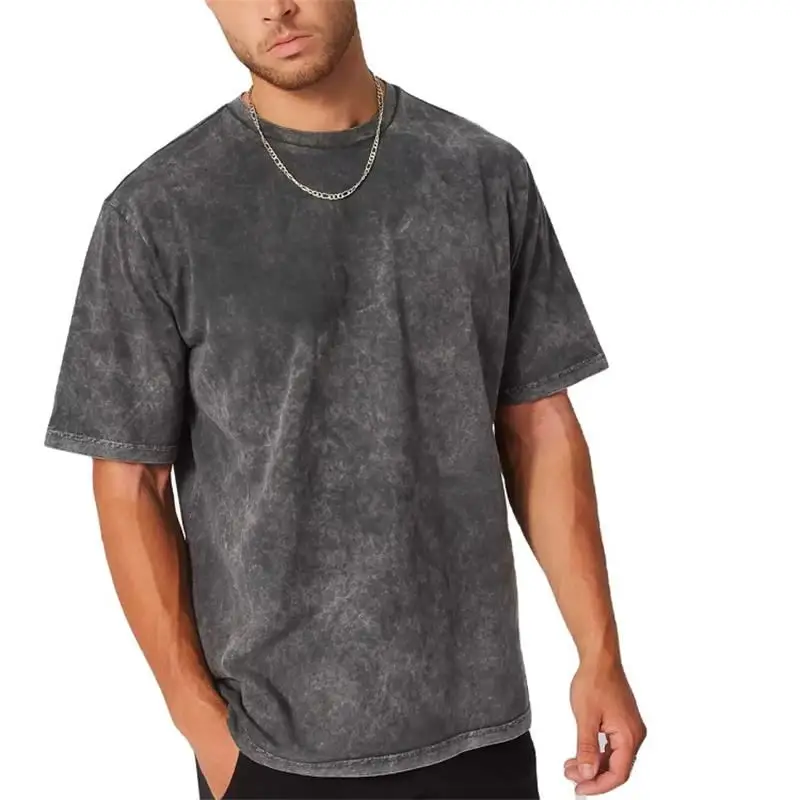 Personalized Camiseta Bulk Vintage Hip Hop Slim Fit Streetwear Oversized Tshirt Stonewash Cotton Tee Blank Men Acid Wash T-Shirt
