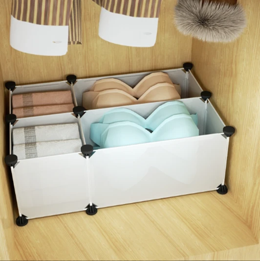 Органайзер для шкафа Smart-Furn, ящик для хранения одежды, коробка для нижнего белья, бюстгальтеров, носков, Пластиковая полка, подвесной разделитель одежды, тканевый куб, сделай сам