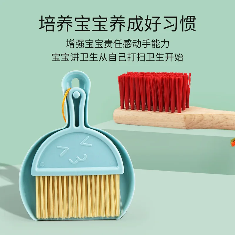 Kids Cleaning Set 6pcs Housekeeping Pretend Play Set Includes Broom Mop Duster Dustpan Brushes Stand Cleaning Toys for Toddlers
