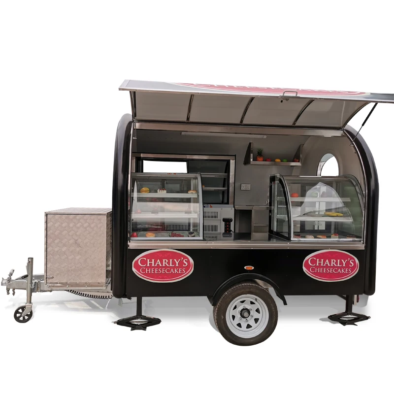 fiberglass food cart deep fryer food making caravan, food truck or trailer made in CHINA