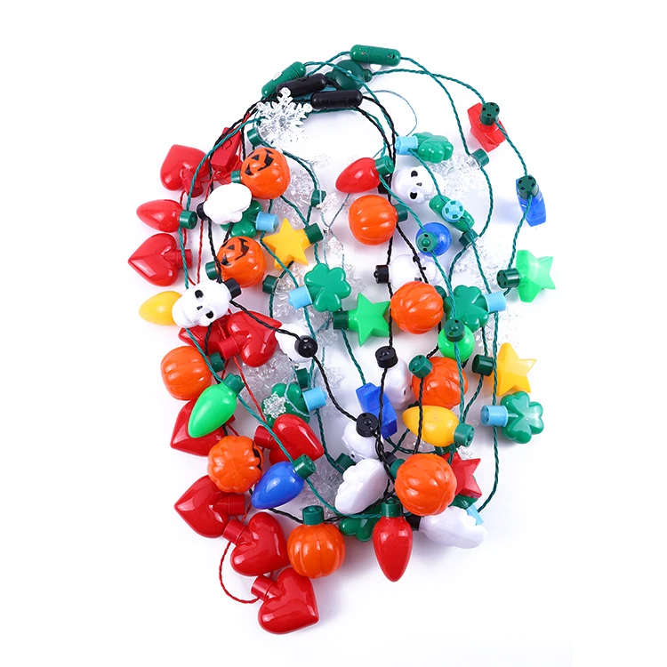 
Beian FAMA audited Wholesale Animations Halloween Festival Decorative Chain Light Flashing Necklace 