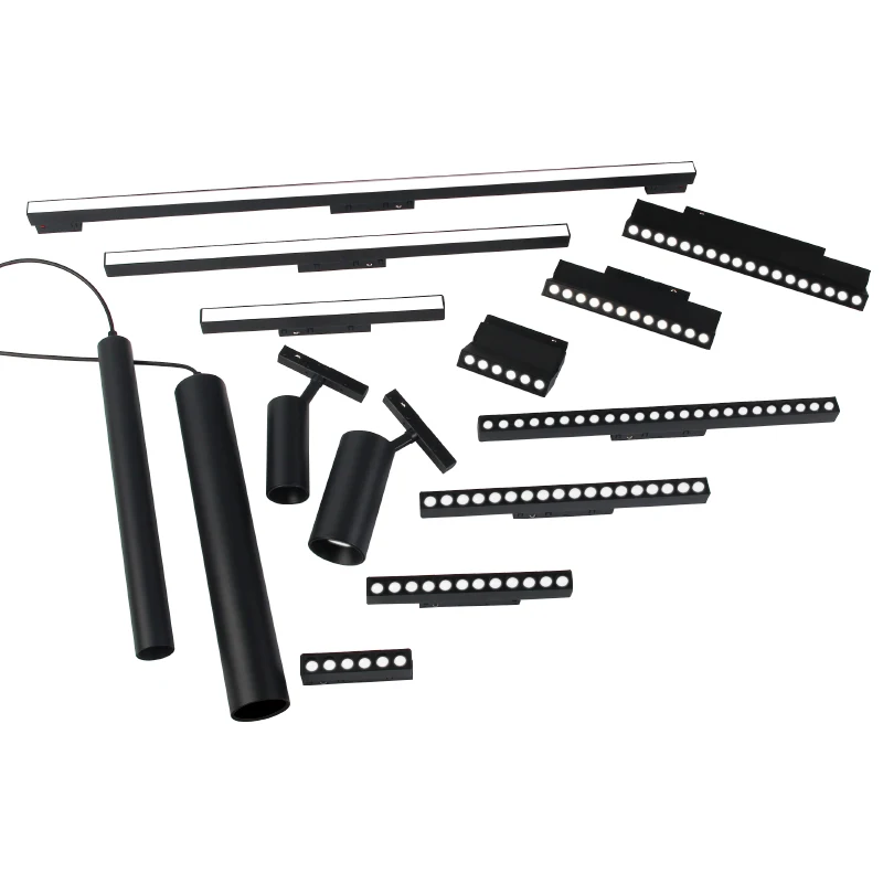 Hotel lobby with LED surface mounted magnetic track light LED linear grid light