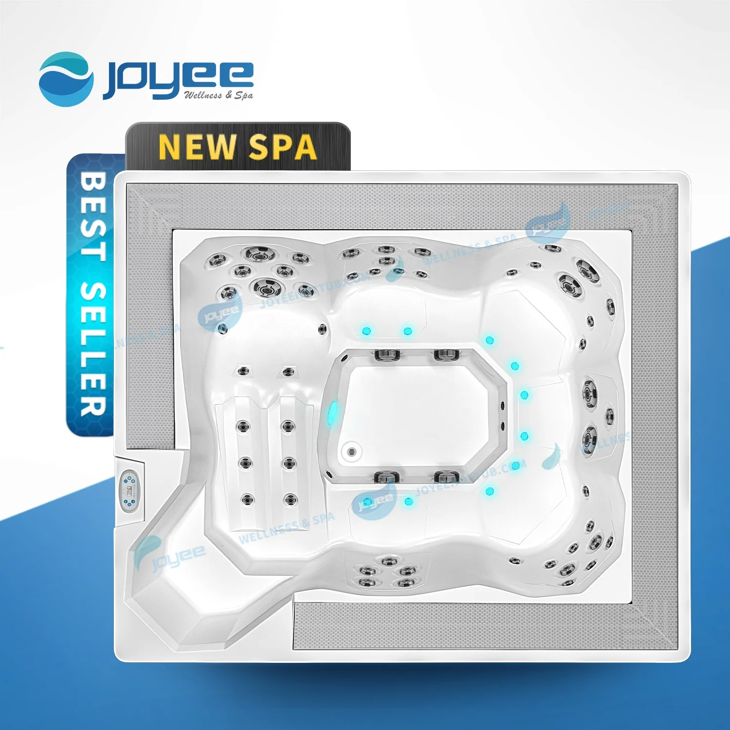 JOYEE Luxury Overflow Massage Hot Tub Spa 7 Seats Outdoor Sexy Relax Combo Massage Spa Pool For Party Family