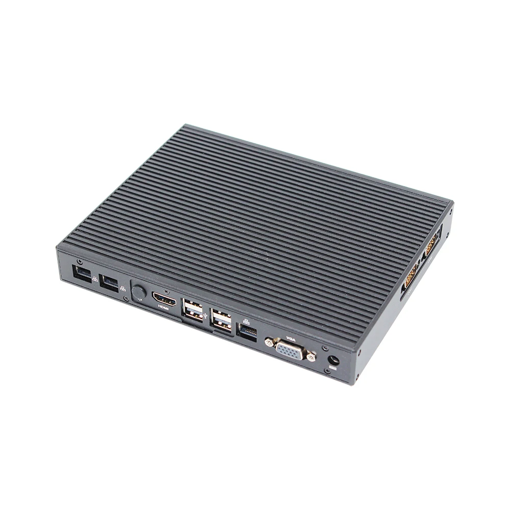 V19C embedded mini pc j1900 chip linux 4G 128G SSD, win7/win8/win10 3 1000m LAN 2 COM232 COM485 fan less industrial mini pc