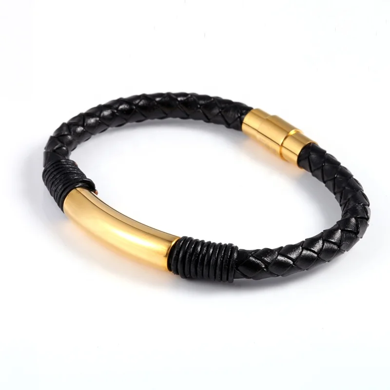 2019 Wholesale Designs For Men Custom Bracelet Leather New Latest Designs Adjustable Rotational Gold Bracelet