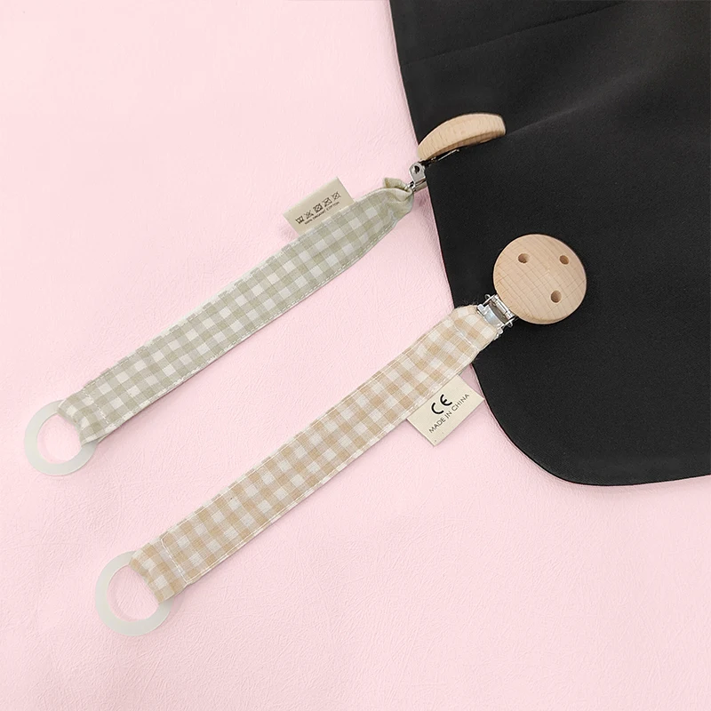 100% Cotton Fabric Braided Paci Holder Universal Pacifier Holder Muslin Soother Pacifier Clip For Baby Boys Girl