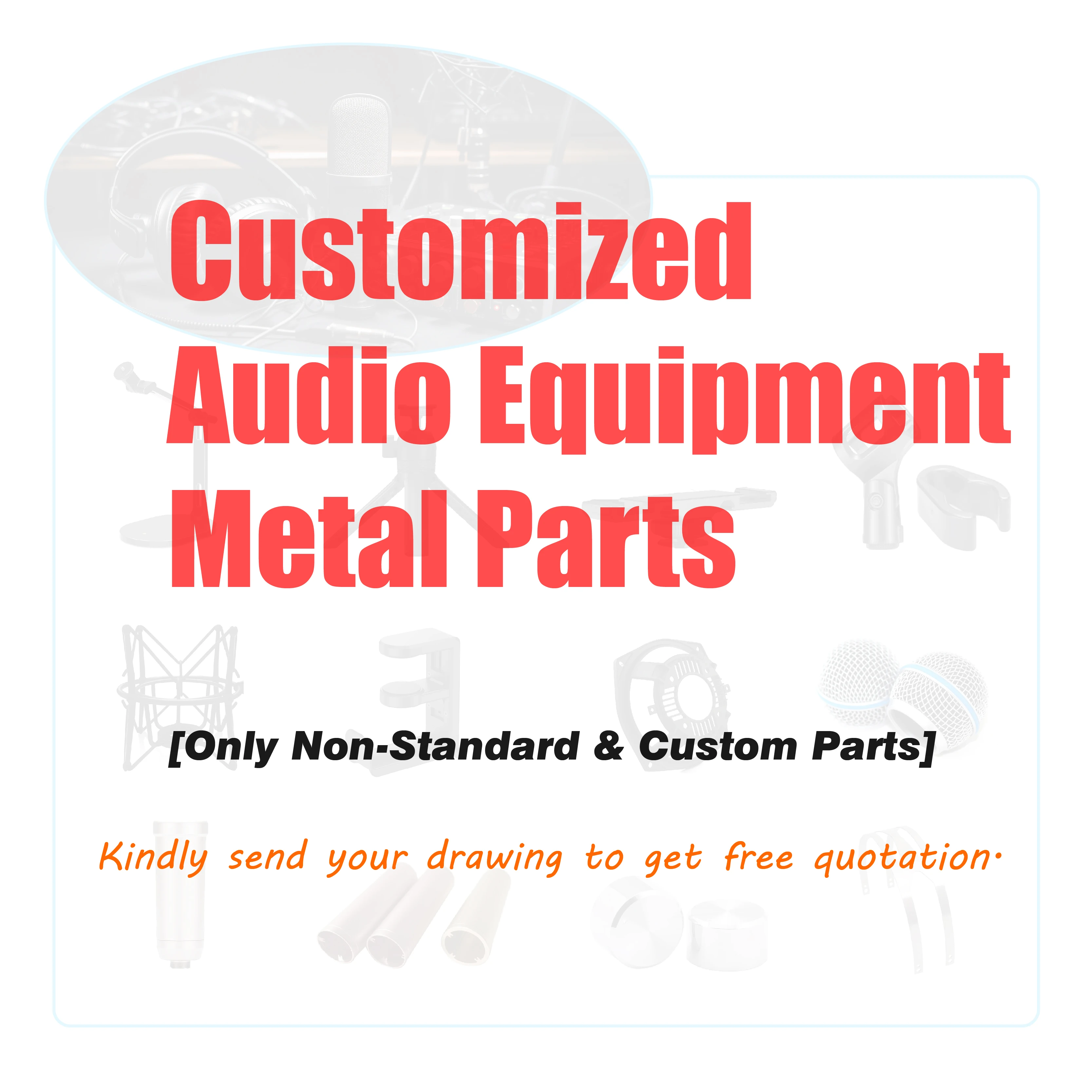 OEM Custom Microphone Accessories Metal Parts for Audio Equipment CNC Machining Die Casting Stamping Service