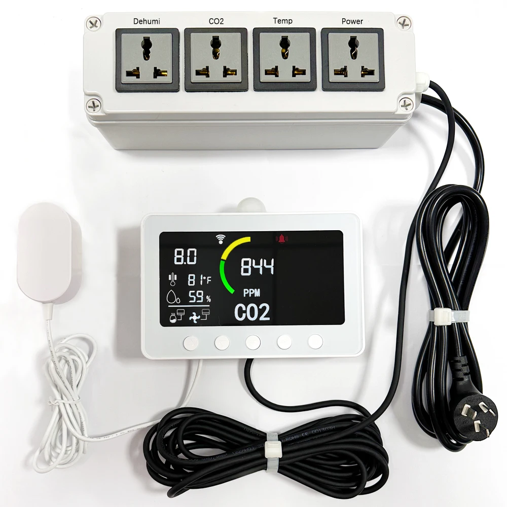 Grow tent Automotive measurement Gas detector air quality meter Tuya wifi smoke gas detectors accurate co2 analyzer for mushroom