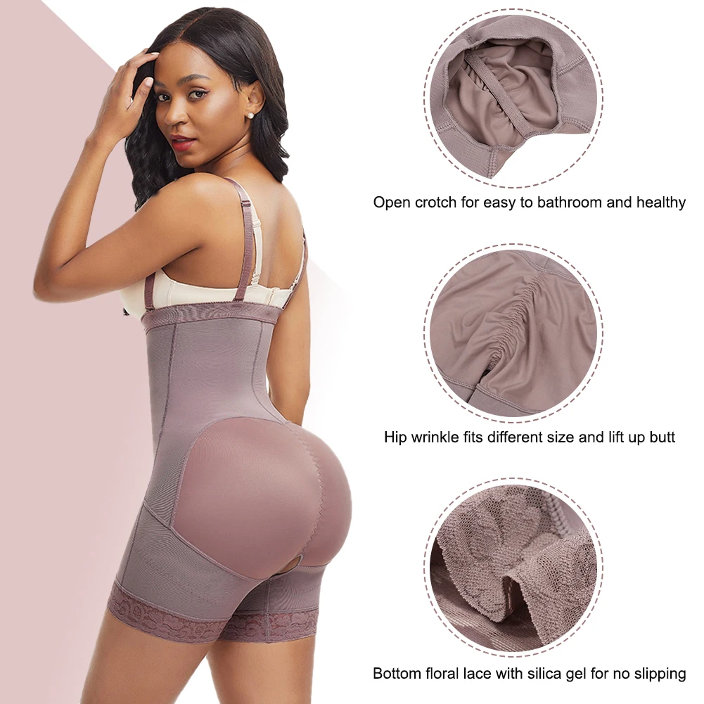  Women Fat Tummy Control Waist Trimmer Plus Size Latex Interlayer Black Bodysuit Slim Full Body