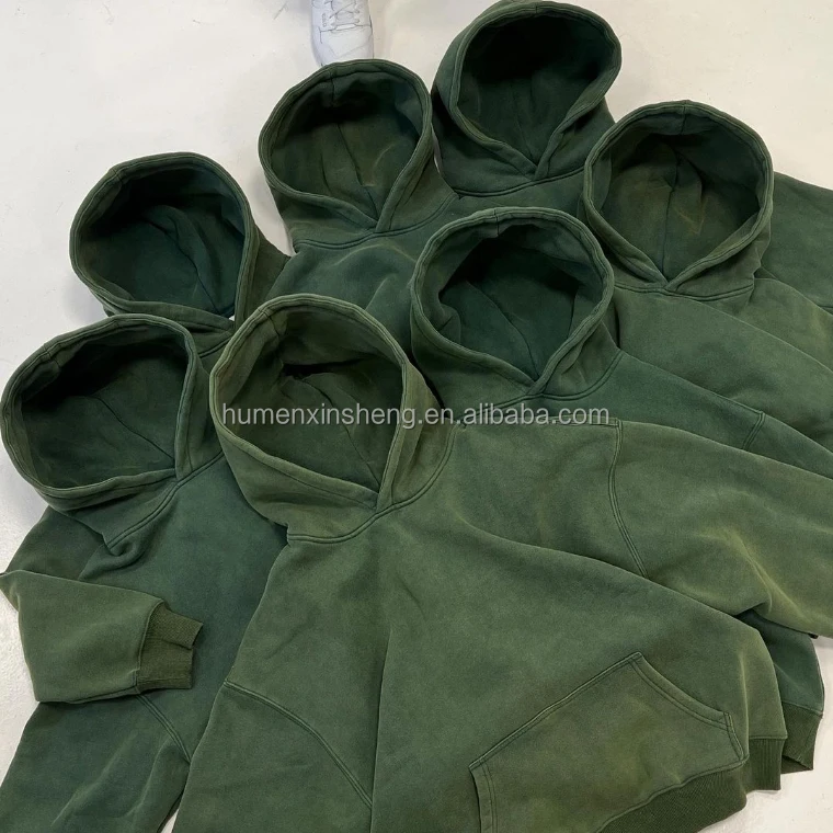 High quality custom blank mens heavy 100% cotton stone acid wash pullover sweatshirt essentials boxy cropped hoodies man