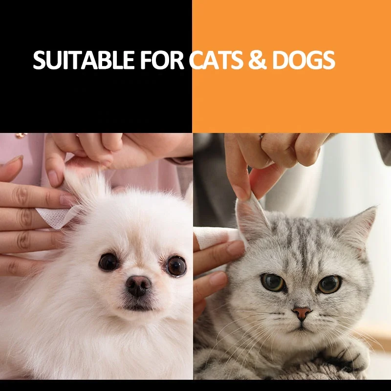 Pet Ears Cleaning Wipes OEM Pet Dogs Cats Wet Wipes ECO Friendly