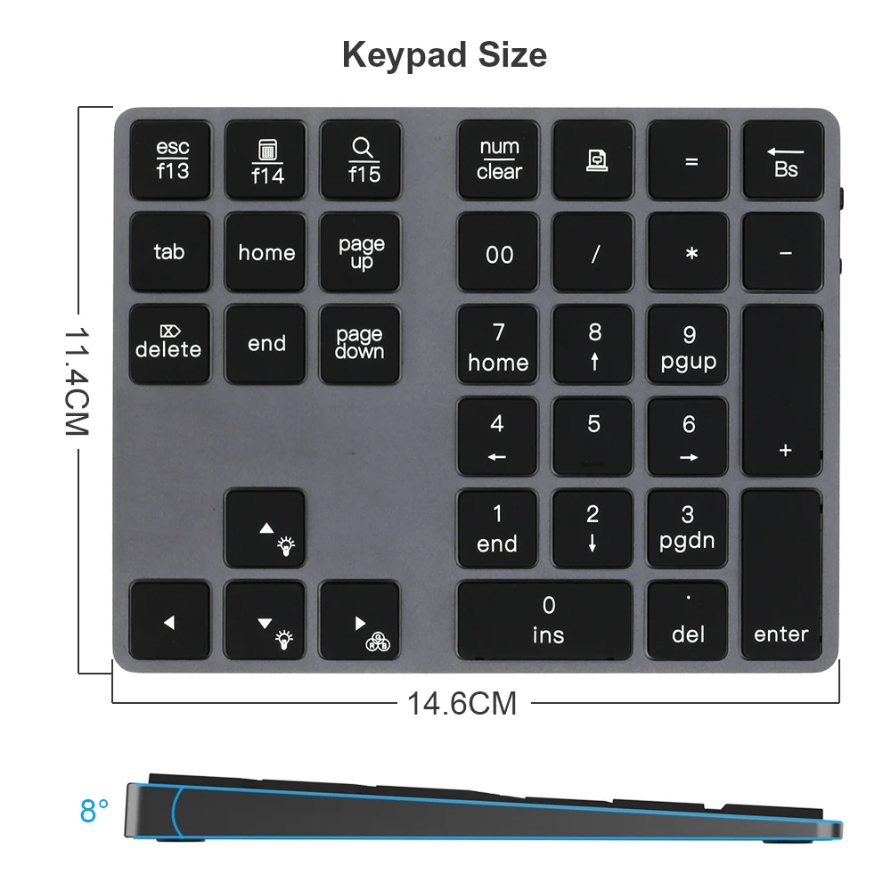Wireless Mini Aluminium Digital Bluetooth Backlight Keyboard That Can Be Used As A Gift Is Suitable For Laptops