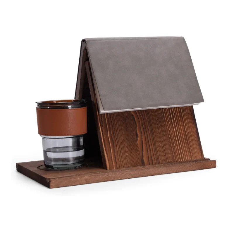 Wood Triangle Book Stand Unique Book Nook Reading Valet Wooden Book Holder Stand for Page Rest