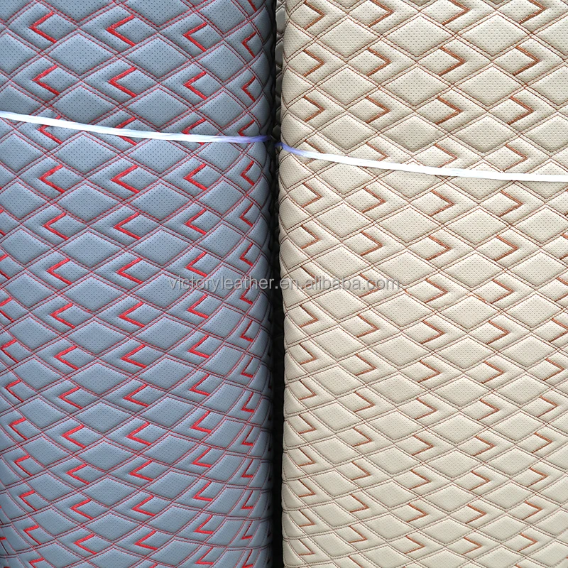 Designs Free Sample Development Embroidery Vinyl Fabric Foam 3-9Cm Faux Pvc Leather for Car Floor Mat Materials