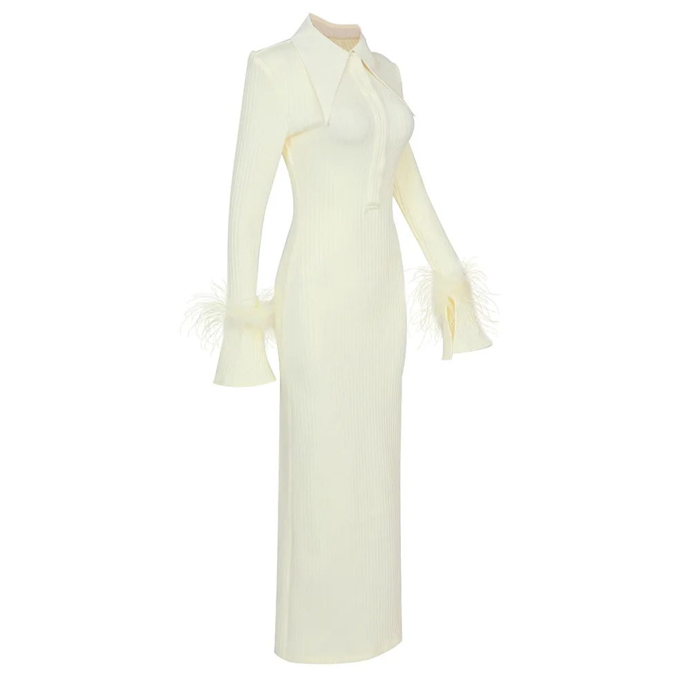 DG090483 New design Dresses Women Lady Elegant long Sleeve knit Dress for wholesales