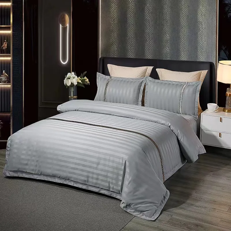 Jacquard 2cm 3cm strip 100 polyester microfiber woven Fabric for Bedsheet in Roll & Bale