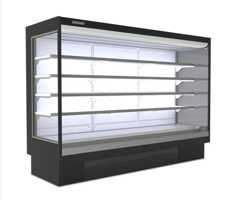 Коммерческий холодильник для напитков/овощей/молока Вертикальный открытый многоуровневый морозильник