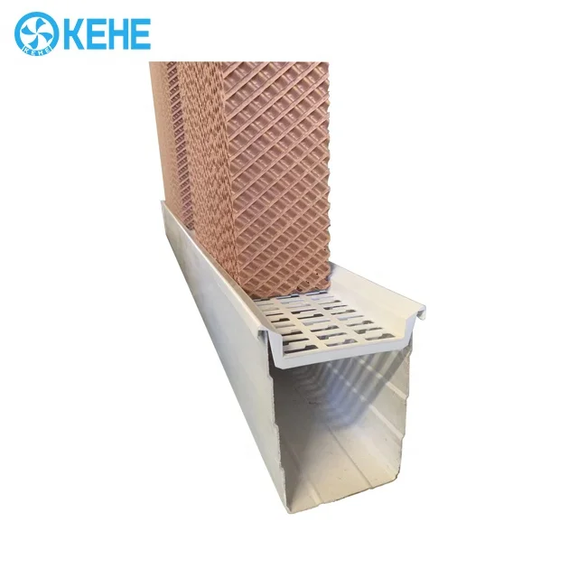 Factory Low Price honeycomb PVC plastic gutter wall mounted cooling pad for poultry farms chicken house greenhouse pig house