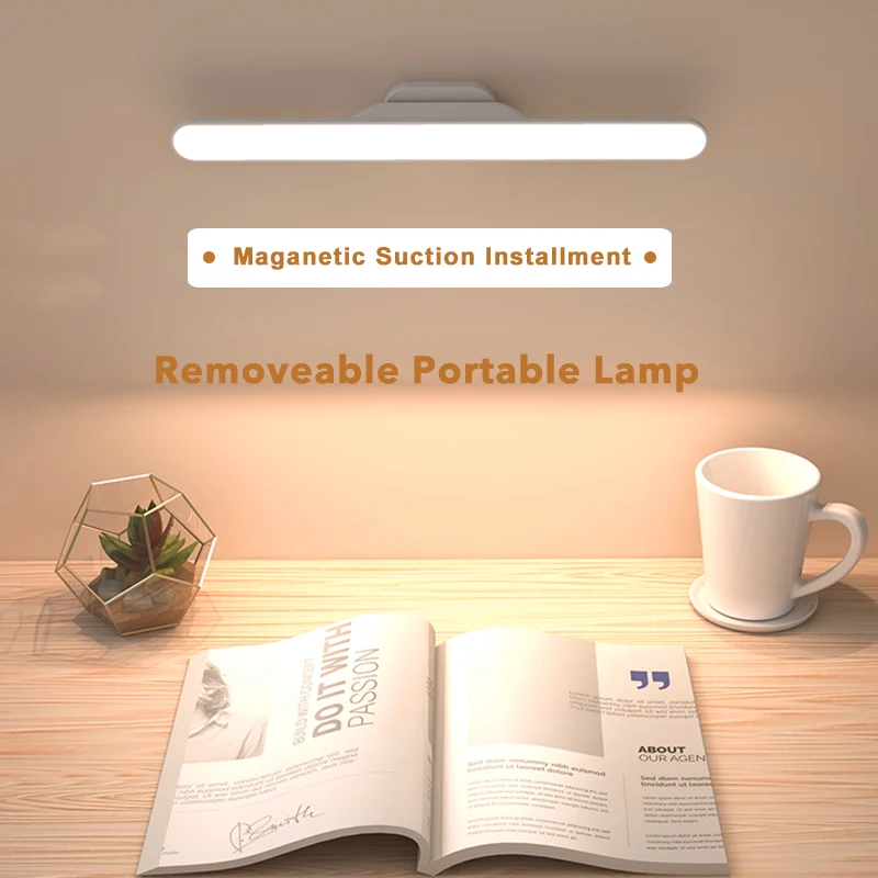 Magnetic Table Bedside Lamp Hanging Wireless Touch LED Dormitory Study Reading Night Light Charging Learning Desk Lamp