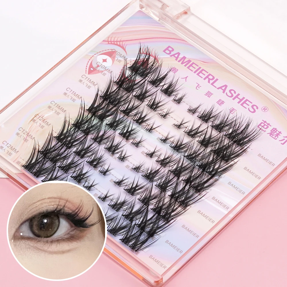 Factory Price Foxy Skew Flying Individual Diy Eyelash Extension Cat Eye Angels Wing Clusrer Lash Extensions
