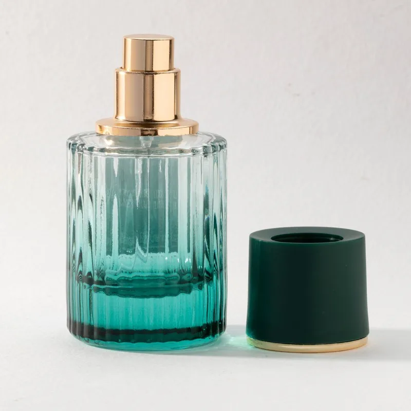 wholesale high Quality 30ml Cylinder Shape  Glass Classical Fragrance Parfum Spray Bottle Empty Green Perfumes Packaging Bottles