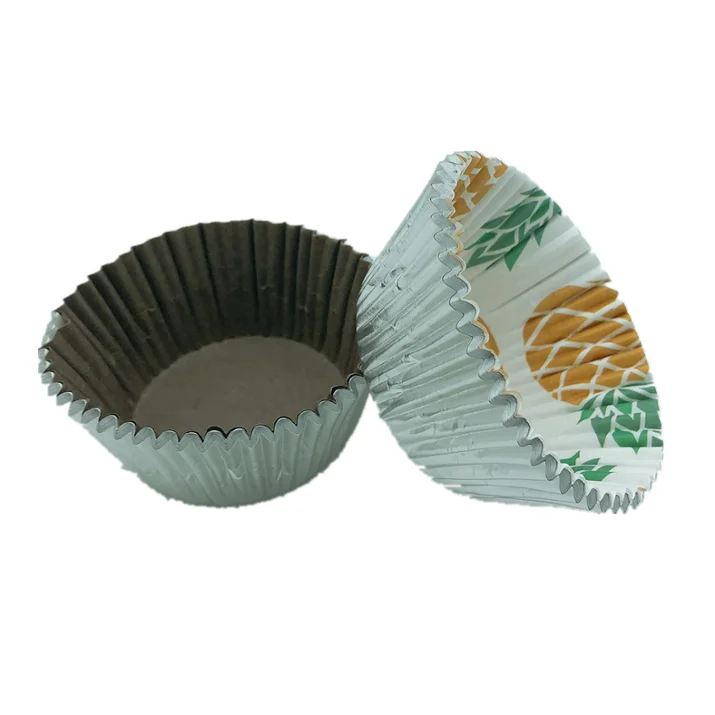 Silvery Aluminum foil paper cupcake cups round baking cake liner