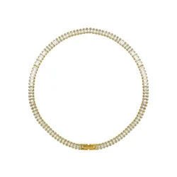 IVIAPRO Jewelry New Arrival Luxury Non Tarnish & Waterproof Shiny Baguette Stainless Steel 18K Gold Plated Statement Necklace