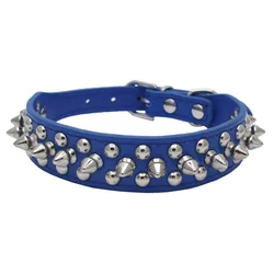 Mushrooms Spiked Rivet Studded PU Collar for Dogs Adjustable Anti-bite Pet Collar with Mushrooms Spiked Rivet
