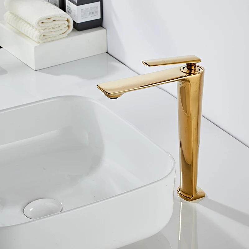 Golden basin faucet Luxury Style washbasin tap Square basin mixer Washbasin faucet bathroom washbasin mixer