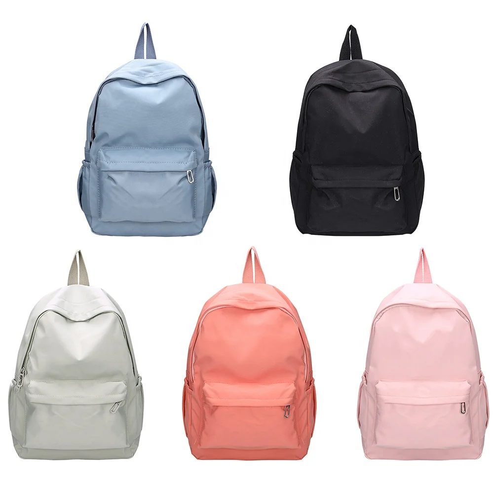 Wholesale pure color custom backpack other backpacks nylon causal backpacks for girls