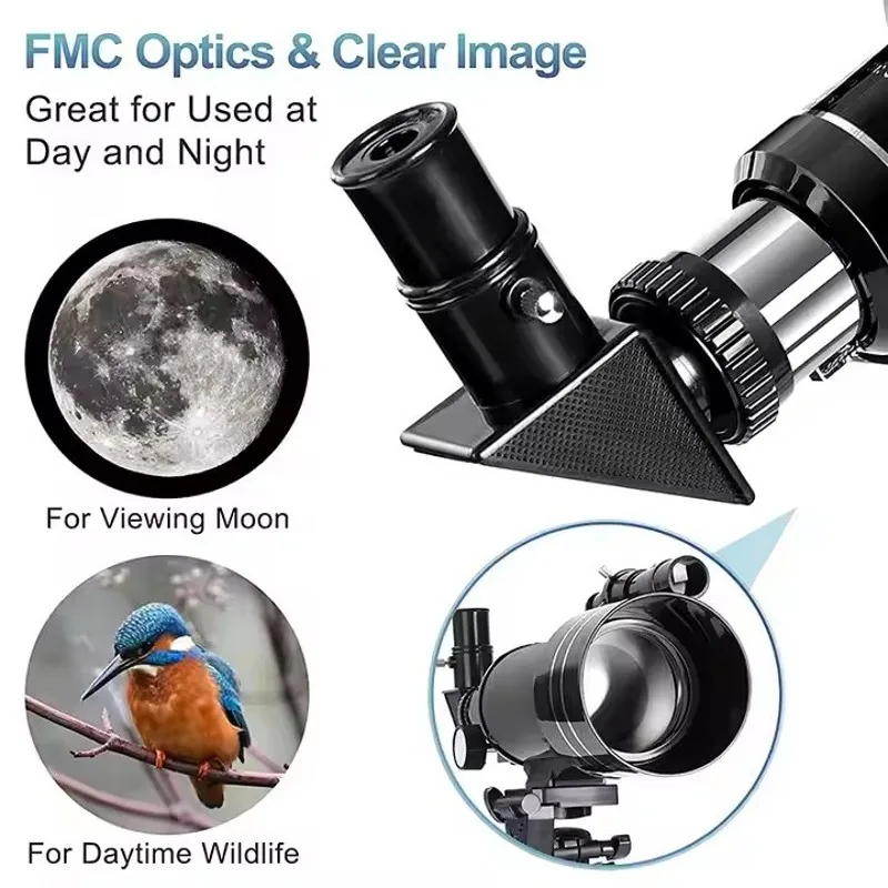 Phenix D70400 Professional Outdoor Telescope 60mm Aperture Refractor with Camera Tripod for Star Observations