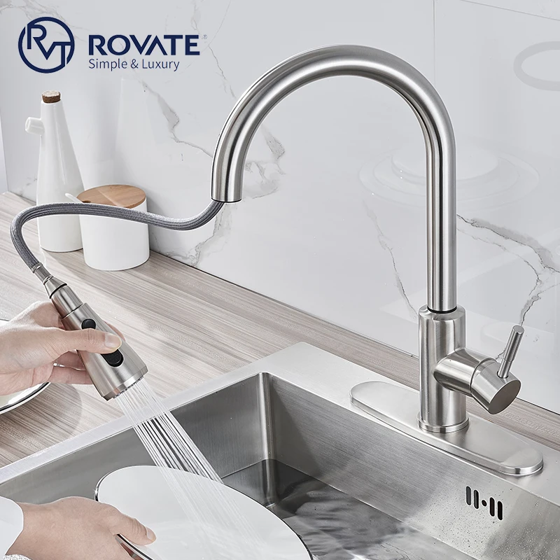 Роватный кухонный кран выдвижной Матовый никель-датчик из нержавеющей стали черный умный индукционный смешанный кран с сенсорным управлением кран для раковины