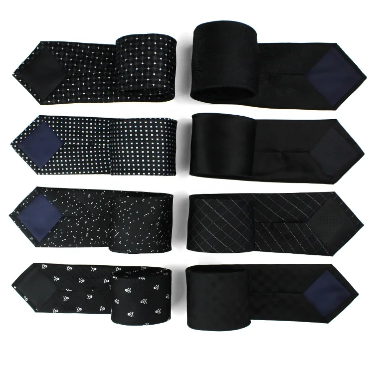 China Manufacturer High Quality Wholesale Custom Logo Black Silk Tie