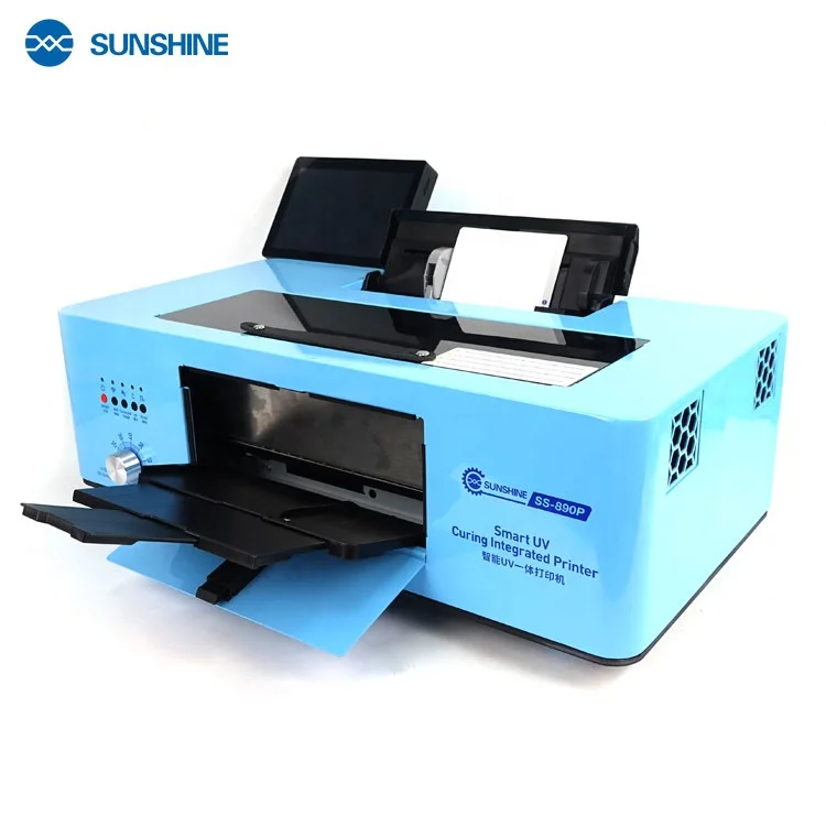 SUNSHINE A4 Smart UV Printer with 8 Inches Touch Computer HD Embossed Print for PUV PC TPU Leather Coated Paper Material SS-890P