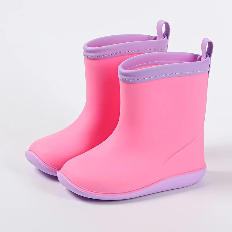 Pure color nice color jelly PVC kids rain boots children assorted colors water shoes boys and girls waterproof wear boots