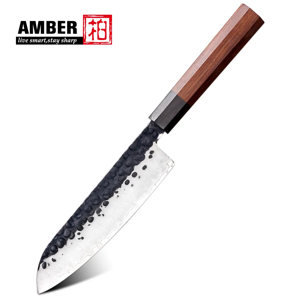 7inch high carbon steel black blade Wooden handle kitchen knives japanese professional kitchen knives santoku