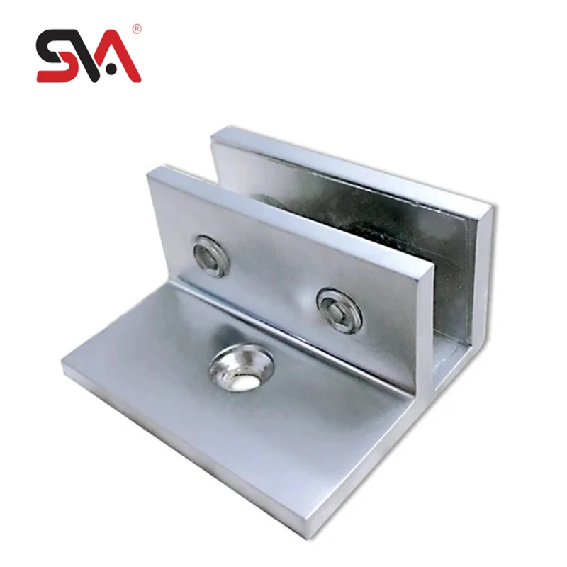 Frameless Glass Door Bathroom Hardware Rectangle Brass Shower Door Glass Shelf Bracket Brass Glass Holder U Clamp