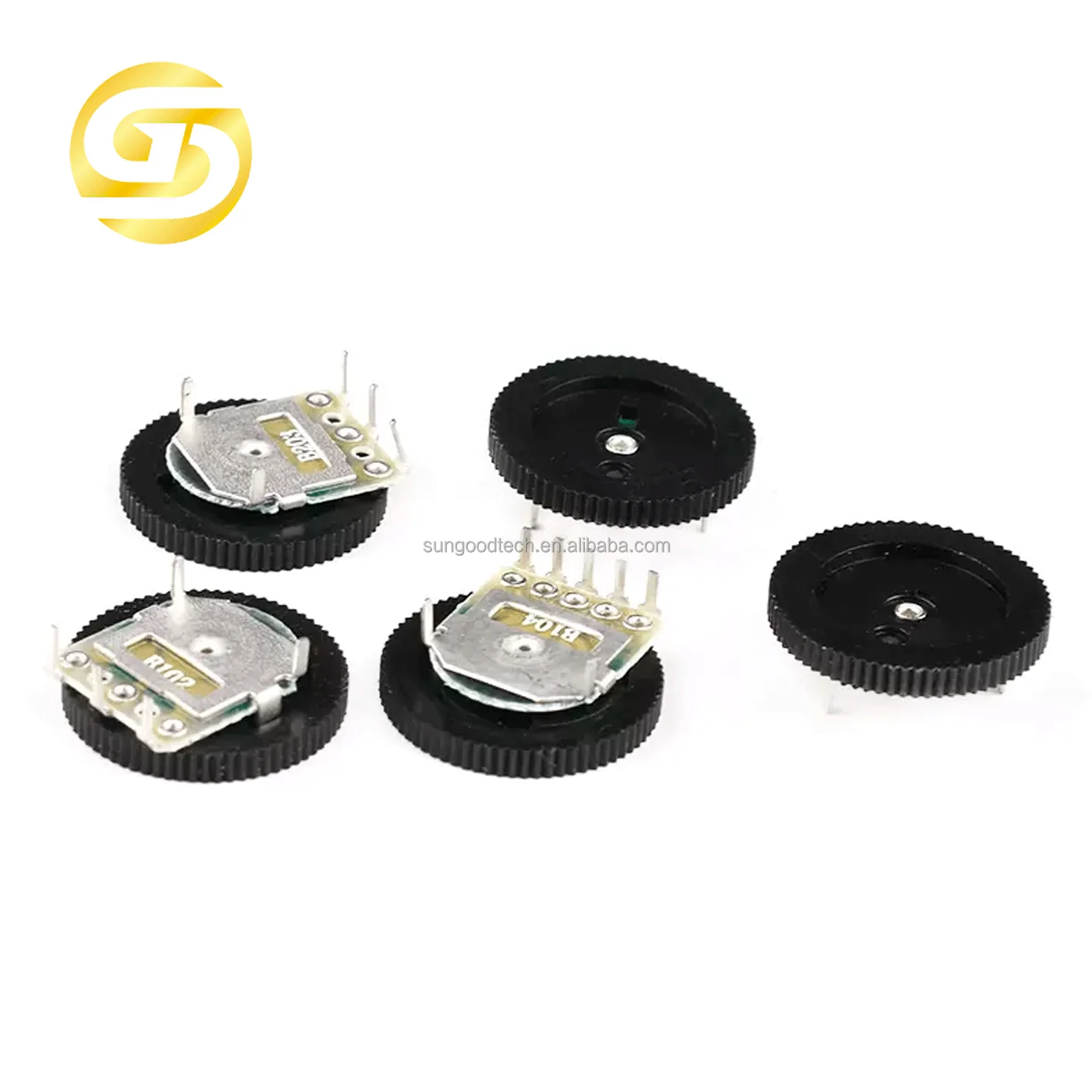 Stereo B103 10K Dial Potentiometer Gear 16*2 5-pin Stage Player Volume Switch 16mm 16x2