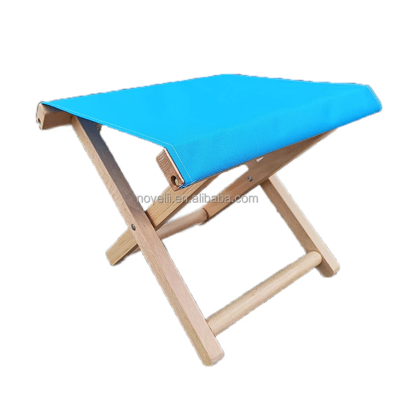 Portable outdoor wooden beach chair folding camping fishing chair stool