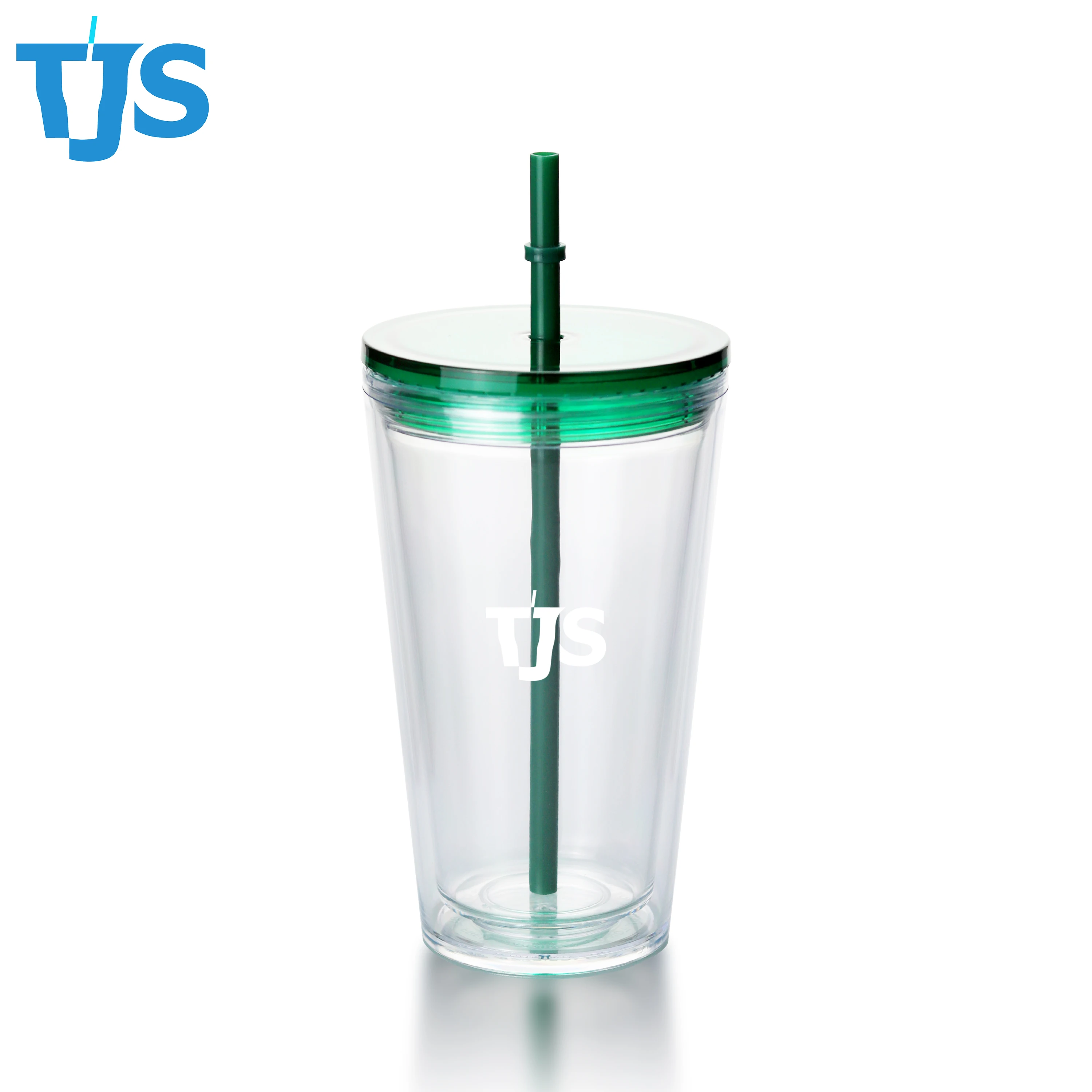 16oz 20oz 24oz double layer plastic Straw cup Coffee cup Plastic frosted instant drinking tumbler cup
