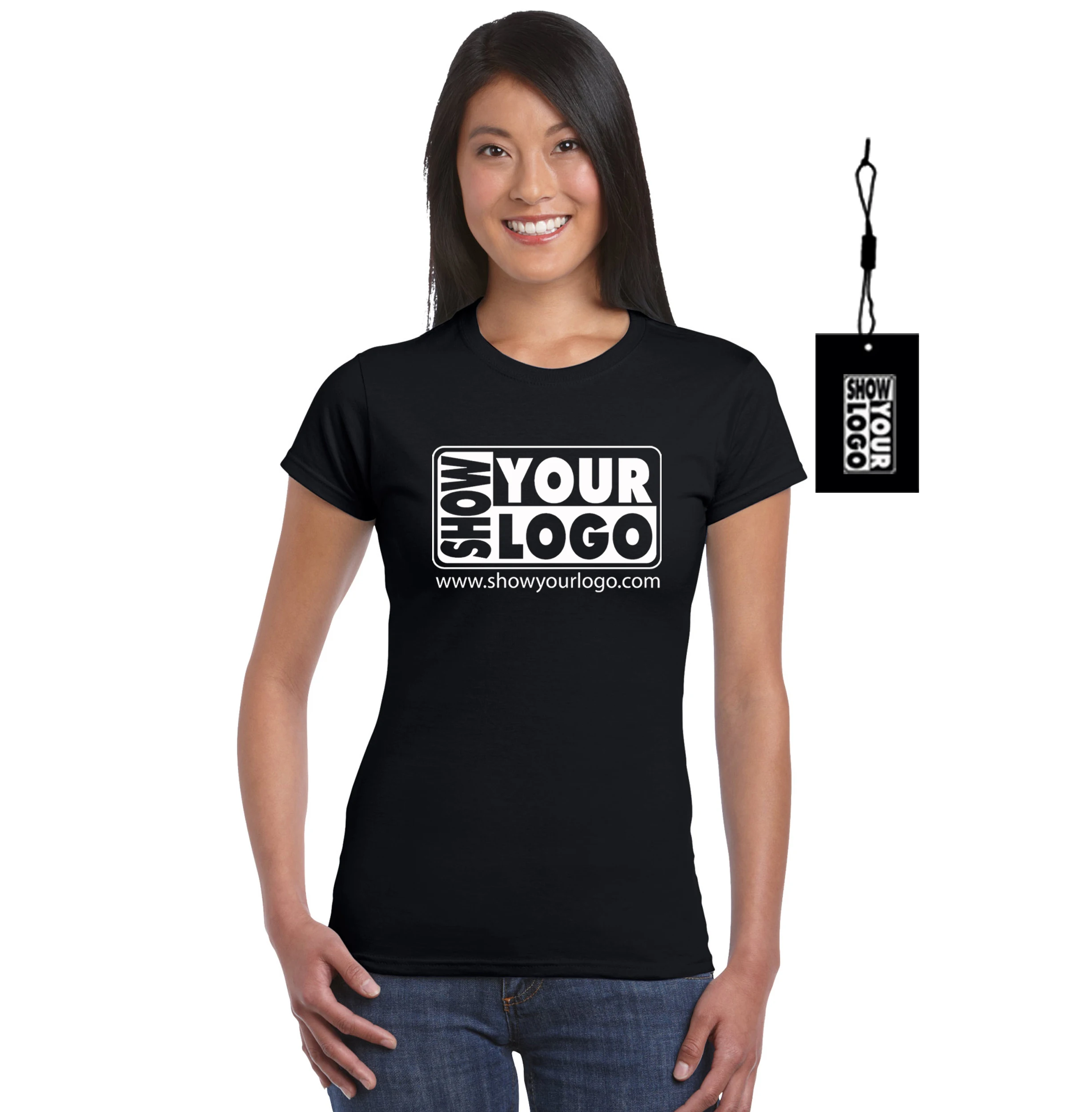 Free shipping custom printing your design or logo 100% premium cotton fitted t shirt for women