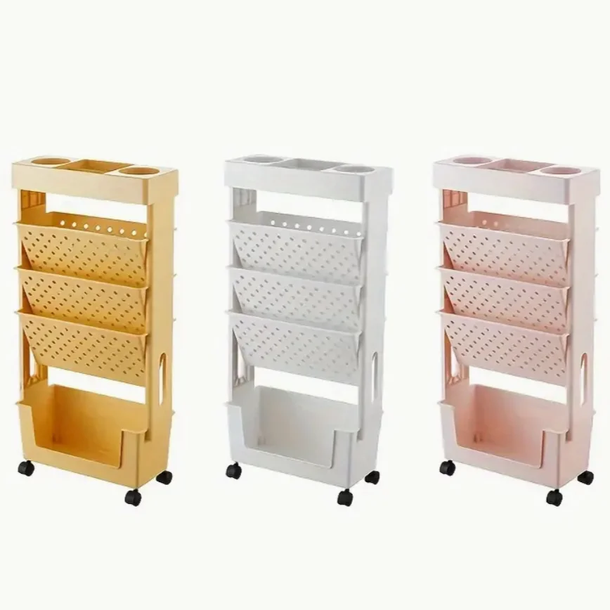 Removable large capacity removable bookshelf wheeled desk file organizer bag multi-layer detachable organizational shelf