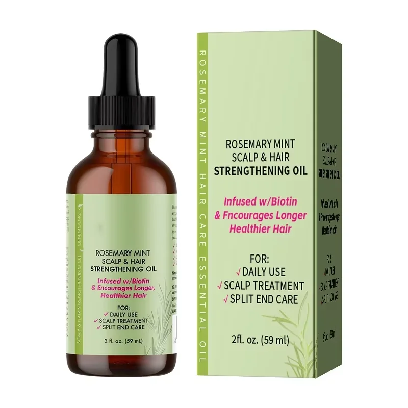 customised natural formula hair care essential oil growth loss treatment mint rosemary strengthening natural bottle OEM