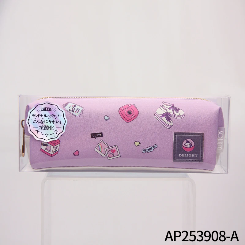 Cute School Pencil Case for Children Leather Zipper Kawai Pencil Box Bags OEM Wholesale Custom Cartoon for Kid Stationery