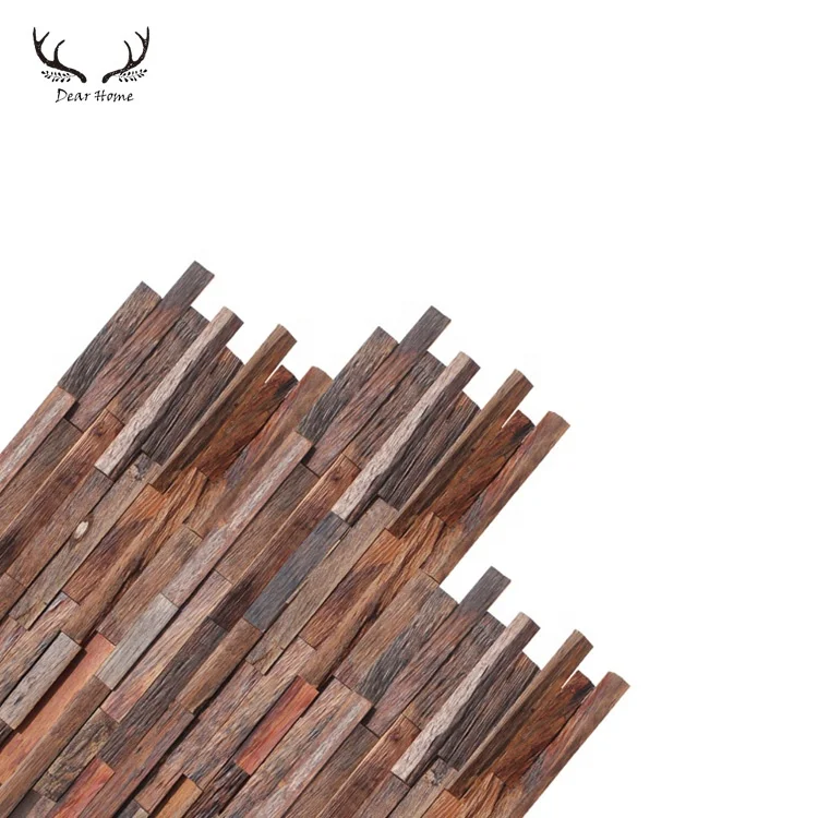 3d wood strip wall panel natural wood block wall panels for indoor decoration